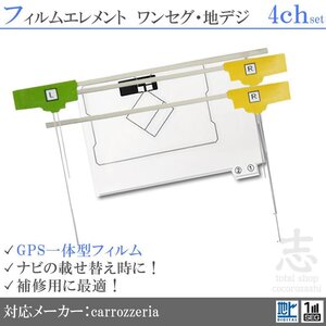 カロッツェリア carrozzeria SPH-DA09 GPS一体型 フィルムアンテナ フルセグ フィルムエレメント 地デジ 補修用 載せ替え 4枚 4ch