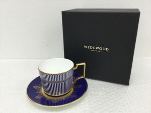 YS073-80【未使用/保管品】WEDGWOOD ウェッジウッド ANTHEMION BLUE アンセミオンブルー カップソーサー 箱付き