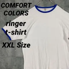 コンフォートカラーズ 半袖 リンガーTシャツ 2XL ビッグサイズ ホワイト