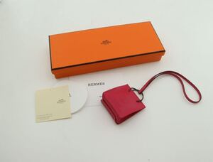 【極美品】エルメス HERMES サック オランジュ バッグチャーム ショッパー アニューミロ ローズメキシコ Y刻印