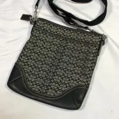 寄付対象品 coach コーチ シグネチャー ショルダーバッグ 01584 黒