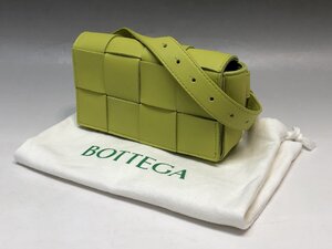 新品 定価340,000円 BOTTEGA VENETA マキシイントレチャート カセットベルトバッグ ライトグリーン 668572 ボディバッグ 質屋の質セブン