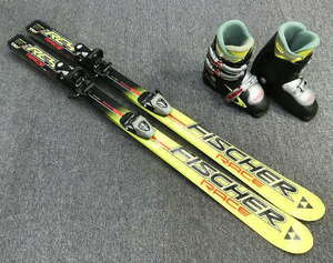 1490★FISCHER RC4 130cm こども用中古2点セット★チューンナップ済み★ブーツ23.5cm/ビンディング設定(無料)/ストック追加可