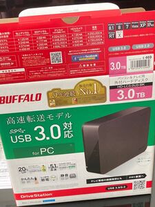 中古 25年1月26日のTV動作確認済み バッファロー HD-LCU3 外付け HDD HD-LC3.0U3/N 3.0TB