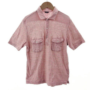 アレグリ allegri ポロシャツ 半袖 リネン ピンク系 グレーピンク 48 メンズ