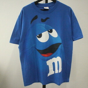 G436 2000年代製 ｍ&ｍs 半袖プリントTシャツ■00s 表記Lサイズ ブルー アメカジ ストリート 古着 激安 卸売 古着卸 希少 90s 80s 70s 60s