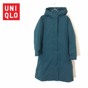 1N2049-F◆ 美品 ◆ UNIQLO ユニクロ ウルトラウォームハイブリッドダウンコート ジャケット ◆ sizeM ポリエステル グリーン 古着 秋冬