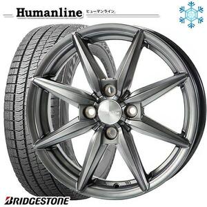 高崎 新品 冬セット ヒューマンライン HS-08 15x5.5J +43 4H100 ブリヂストン ブリザック VRX2 185/65R15インチ デミオ等