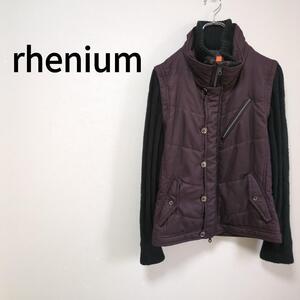 【rhenium】リブ袖切替キルティングジャケット(ONE)フルジップアップ