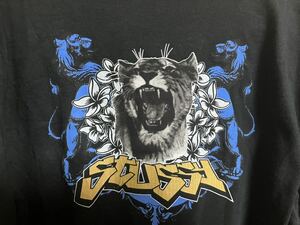 90年代　ステューシー stussy 紺タグ 美中古品　Tシャツ オールド　L 虎　トラ　ハイビスカス 黒　動物　メキシコ製　検　ビンテージ