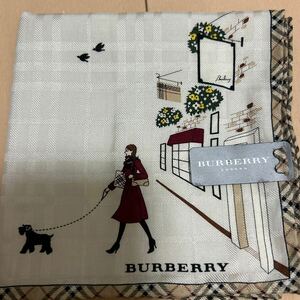 BURBERRY バーバリー 大判ハンカチ ミニスカーフ シルク&コットン 女の子 地柄チェック