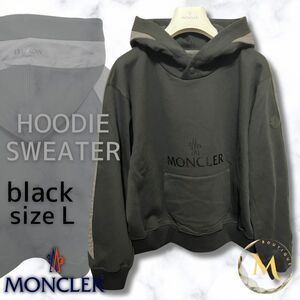 未使用☆MONCLER HoodieSweater パーカー Lサイズ ブラック色　女性用人気 22SSシーズンモデル