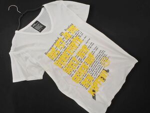 ネコポスOK Design Tshirts Store graniph デザインTシャツストアグラニフ プリント Vネック Tシャツ sizeS/白 ■◆ ☆ eeb7 メンズ