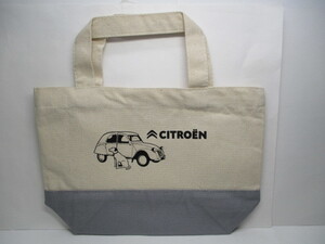 ★超レア　稀少★非売品★CITROEN★シトロエン★ロゴ入りキャンバス トートバッグ★灰・白★新品・未使用★クリックポスト１８５円★