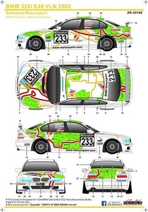 SKデカール SK24148 1/24 BMW 320i E46 VLN 2005 Schubert Motorsport