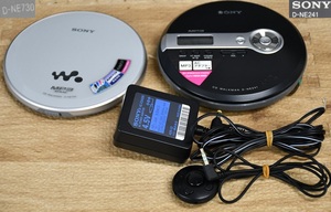 NY6-140【現状品】SONY　CDウォークマン　D-NE241　D-NE730　WALKMAN　ソニー　MP3　オーディオ　CDプレイヤー　中古品　保管品