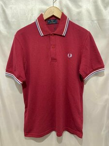 FRED PERRY フレッドペリー イングランド製 M12 ポロシャツ タグ付き サイズ38 レッド系トップス メンズ