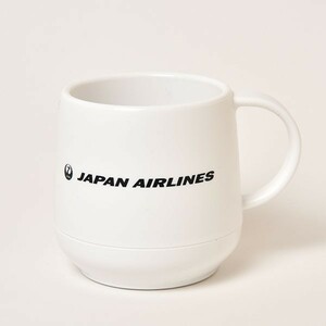 即決♪限定♪新品未使用♪JAL 日本航空 プラサーモカフェマグ マグカップ 断熱材 保温・保冷効果 ホワイト 260ml アメニティグッズ