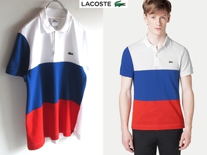 未使用 美品 LACOSTE ラコステ PH6504 ロンドンオリンピック フラッグシリーズ トリコロール ワニロゴワッペン Flagsポロシャツ 2 ネコポス