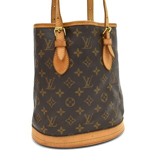 1円 ◆定価18万 美品 LOUIS VUITTON ルイヴィトン トートバッグ バケットPM M42238 モノグラム ブラウン◆E.Cmog.hP-13