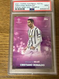 2021 Topps Football Festival Cristiano Ronaldo 02/25 Steve Aoki PSA 9