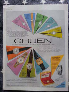 i即決【mid-century advertising/LIFE/POST/広告361】GRUEN/グリュエン/腕時計/1959年/ミッドセンチュリー/アメリカンカルチャー