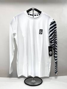 VOLCOM ボルコム A9312404WHT① メンズ XLサイズ 長袖ラッシュガード サーフTシャツ UVカット ホワイト色 ヴォルコム 新品 即決 送料無料