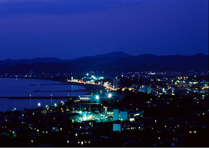 芸術写真　大型！　限定品　大型額入り写真！！　Night Life / 城山頂上からの館山夜景　撮影者：村山ヒデカズ