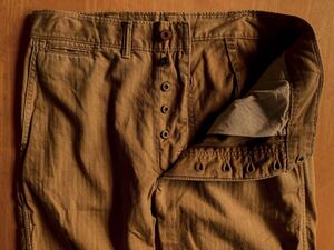 RRL リネンコットンヘリンボーンパンツ 28/30 60リネン40コットンのブラウンカラー生地 22SS ラルフローレンビンテージ