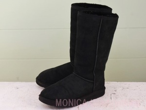 MK338◆レディース【UGG オーストラリア】ムートンブーツ 黒 ブラック 24cm