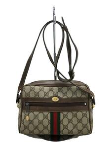 GUCCI◆ショルダーバッグ/PVC/BEG/総柄/010・378/オールドグッチ/シェリーライン/角スレ/劣化