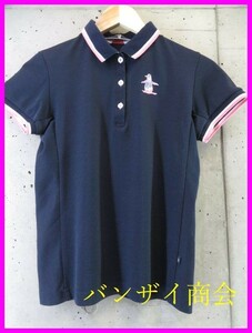 【送料300円可】002c27◆良品です◆吸汗速乾◆MUNSINGWEAR マンシング 半袖ドライポロシャツ M/ゴルフシャツ/ジャケット/レディース/女性