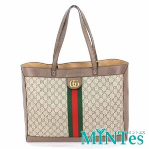 Gucci グッチ 547947 ディズニーコラボ GGスプリーム オフィディア トートバッグ ベージュ×ブラウン PVC×レザー ショルダーバッグ