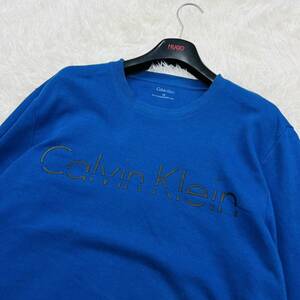 【極美品/希少XLサイズ】Calvin Klein カルバンクライン スウェット トレーナー ロゴ ジャージ素材 ストレッチ性 LL相当