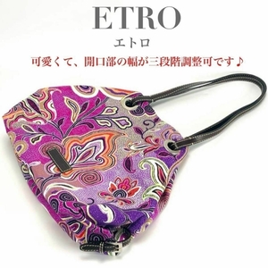 未使用 ETRO エトロ ショルダーバッグ 肩がけ ハンドバッグ トートバッグ ペイズリー 総柄 レディース イタリア製 ロゴ ブランド 軽量