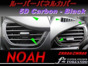 ノア 80系 ルーバーパネルカバー ５Ｄカーボン調　黒