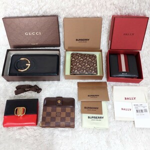 【ハイブランドまとめ】GUCCI グッチ /Ferragamo フェラガモ/LOUIS VUITTON ルイヴィトン/BURBERRY バーバリー/レザー 折り財布 長財布