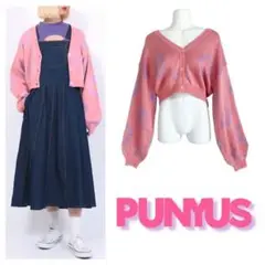 【値下げ交渉◎】【極美品】 PUNYUS 総柄 ニットカーディガン