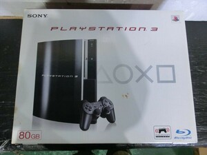 T【J6-05】【100サイズ】SONY ソニー/PS3 プレイステーション3 80GB 本体セット/通電可/ジャンク扱い/※外箱傷み有