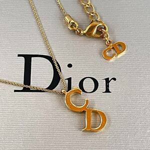 【希少/極美品】 クリスチャン ディオール Christian Dior ネックレス CDロゴ 刻印 ゴールド レディース メンズ パーティー アクセサリー