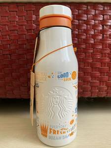 新品　STARBUCKS スターバックス　ステンレスボトルロゴラッキーオレンジ473ml スタバ　タンブラー　ボトル　