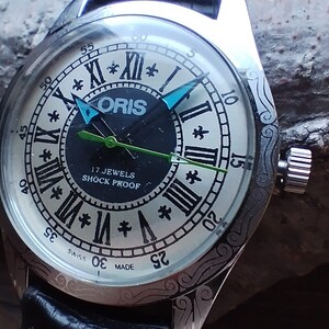 美品！●オリス■ORIS 手巻き機械式1980年代ヴィンテージメンズ腕時計アンティーク 