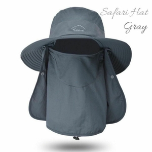 グレー　人気　サファリハット　日よけ帽子　超軽量　速乾　メッシュ　UVカット　紫外線対策　アウトドア　送料無料　ガーデニング　釣り