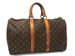 1円 LOUIS VUITTON ルイヴィトン M41428 モノグラム キーボル45 ハンドバッグ ボストンバッグ トラベルバッグ ブラウン系 GA0655