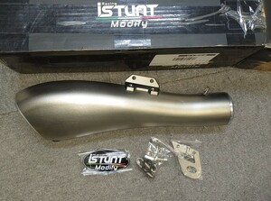 未使用 Racing ISTUNT Modify 汎用 スリップオン サイレンサー マフラー 60.5パイ(51パイ変換アダプター付き 岩手から発送 (シルバー)