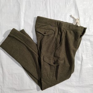 パパスプラス パパス　スウェット　パンツ　イージーパンツ 　ジョガー PAPAS　sweat pant cargo オリーブ　L 裏パイル　ソフト　しなやか