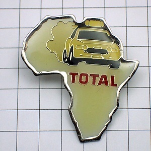 ピンバッジ・アフリカ地図型ラリーレース車トータル石油 TOTAL PARIS-DAKAR AFRICA MAP CITROEN FRANCE◆フランス限定ピンズ