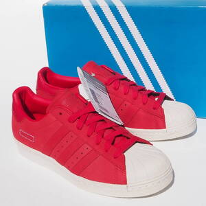 デッド!! US 8 / 26cm 新品 18年製 adidas SUPERSTAR 80s スーパースター 80s 赤ヌバックレザー