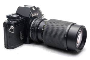 Nikon ニコン 昔の高級一眼レフカメラ EMボディ +（純正75-150mmズームレンズ付） 希少品 