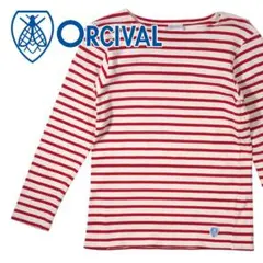 オーシバル ORCIVAL ② ボーダー ボートネック Tシャツ 赤 長袖T